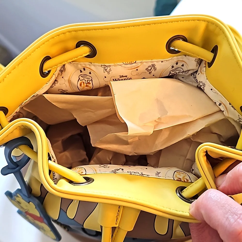 NWT Loungefly Winnie the Pooh 95th Anniversary Bucket Bag/New matching Wallet
